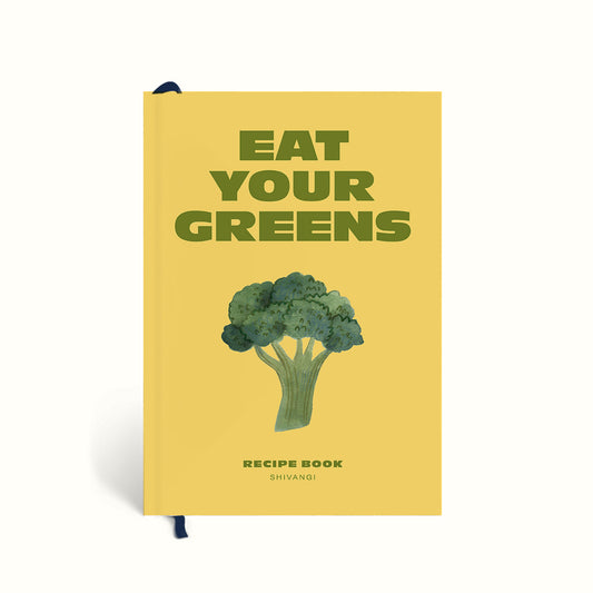 Eat your greens, broccoli, broccoli illustration,  Typography, Recipe Journal, Cooking Journal, Chef Book, Recipes, Recipe book, Cook book, Cookbook, Culinary book, The Muddy Jumpers, Journal