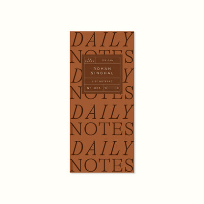 Daily Notes, Typographic Design, Typography, Nordic Colour Palette, List Notepad, Listpad, Daily Planners, Productivity Planner, Personalised Planner, Personalised List pad, Journals and Planners, Planners and Journals, Journal Book Diary, To-Do List, Weekly Planner, Desk Planner, Undated Planners, The Muddy Jumpers