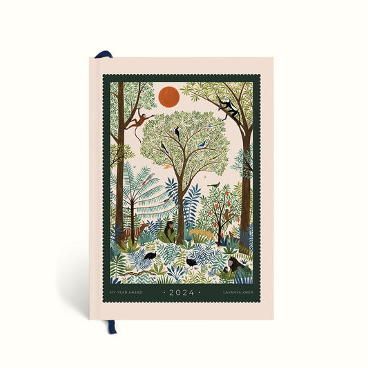 Forest Illustration, Jungle Illustration, Monkey Illustration, Personalised 2024 Planner, Dated Planner, Personalised Planner, 2024 Planner, 2024 Diary, Annual Diary, Planner 2024, Yearly Diary, New Year Diary, New Year Journal, Yearly Journal, Year Planners 2024, Planner 2024, The Muddy Jumpers