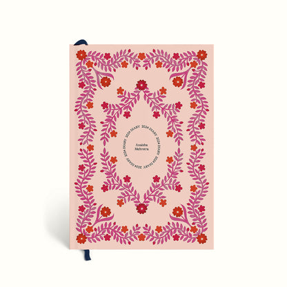 Summer Vines, floral Illustration, Pink flower illustrations, Personalised 2024 Planner, Dated Planner, Personalised Planner, 2024 Planner, 2024 Diary, Annual Diary, Planner 2024, Yearly Diary, New Year Diary, New Year Journal, Yearly Journal, Year Planners 2024, Planner 2024, The Muddy Jumpers