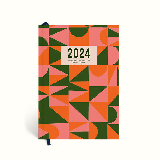 Geometric Pattern Design, Mosaic Pattern, Illustrated Cover, Personalised 2024 Planner, Dated Planner, Personalised Planner, 2024 Planner, 2024 Diary, Annual Diary, Planner 2024, Yearly Diary, New Year Diary, New Year Journal, Yearly Journal, Year Planners 2024, Planner 2024, The Muddy Jumpers