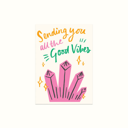 Motivational Card, Typography Card, Illustrated Card, Hand lettering Card, Greeting Card, Personalised Card, Good Vibes