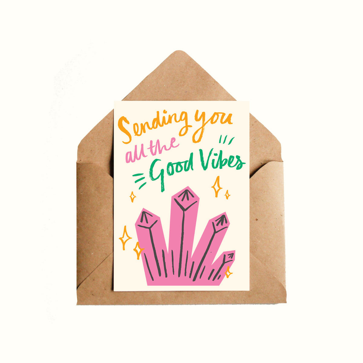 Motivational Card, Typography Card, Illustrated Card, Hand lettering Card, Greeting Card, Personalised Card, Good Vibes