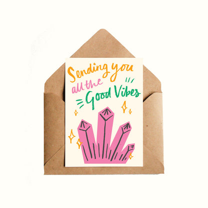 Motivational Card, Typography Card, Illustrated Card, Hand lettering Card, Greeting Card, Personalised Card, Good Vibes