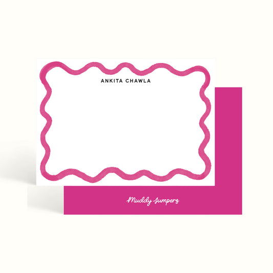 Notecards, handwritten notes, notemaking, notes, scalloped design, stationery, personalised notecards, personalised notes, custom notecards, the muddy jumpers