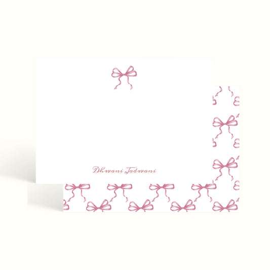 Coquette, Coquette ribbon, Ribbons, Bows,Notecards, handwritten notes, notemaking, notes, scalloped design, stationery, personalised notecards, personalised notes, custom notecards, the muddy jumpers