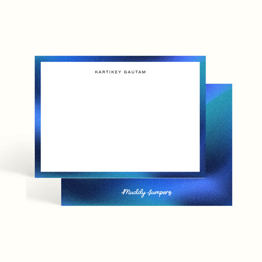 Gradient, Notecards, handwritten notes, notemaking, notes, scalloped design, stationery, personalised notecards, personalised notes, custom notecards, the muddy jumpers