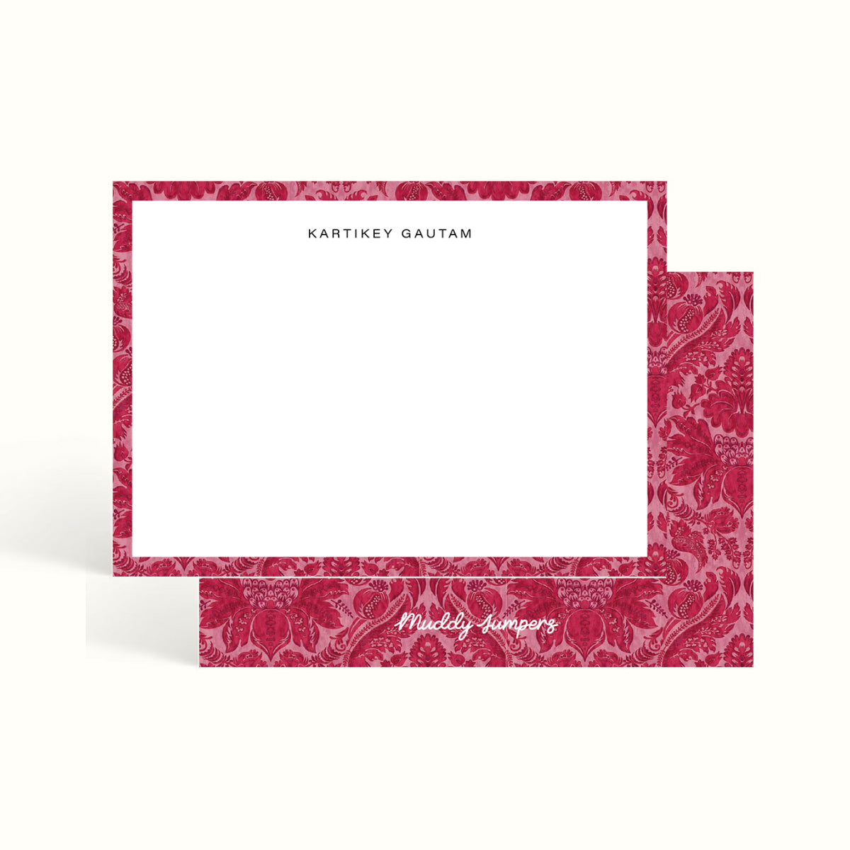 Paisley pattern, Notecards, handwritten notes, notemaking, notes, scalloped design, stationery, personalised notecards, personalised notes, custom notecards, the muddy jumpers