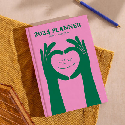 Love, Heart Illustration, Personalised 2024 Planner, Dated Planner, Personalised Planner, 2024 Planner, 2024 Diary, Annual Diary, Planner 2024, Yearly Diary, New Year Diary, New Year Journal, Yearly Journal, Year Planners 2024, Planner 2024, The Muddy Jumpers